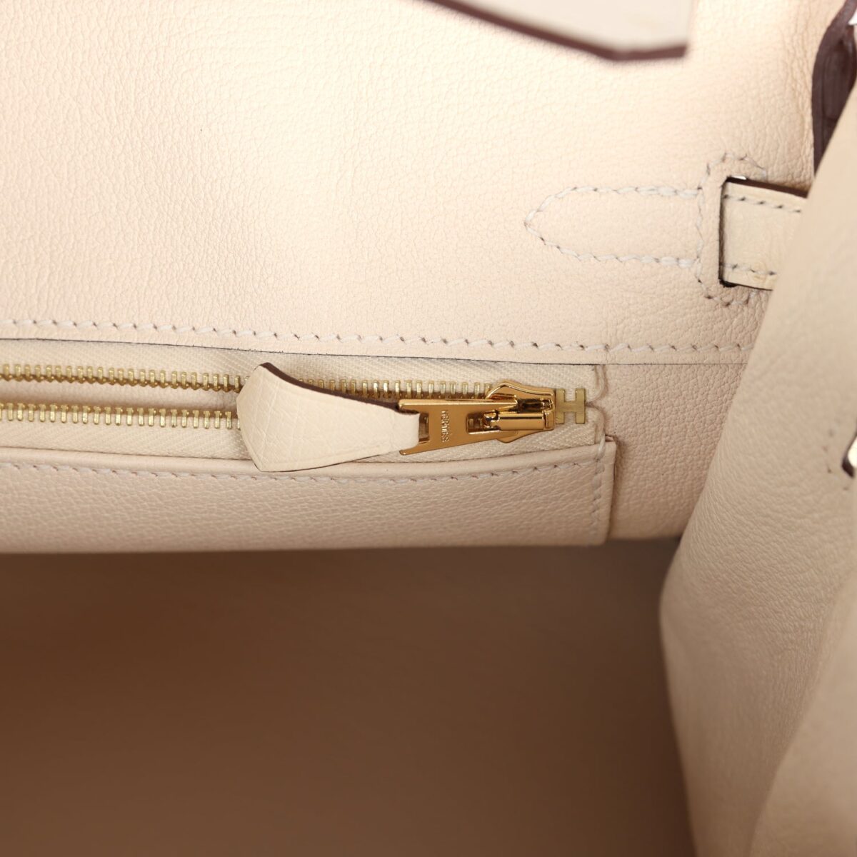 Hermès Birkin 25 Nata Ostrich Gold Hardware - Image 9