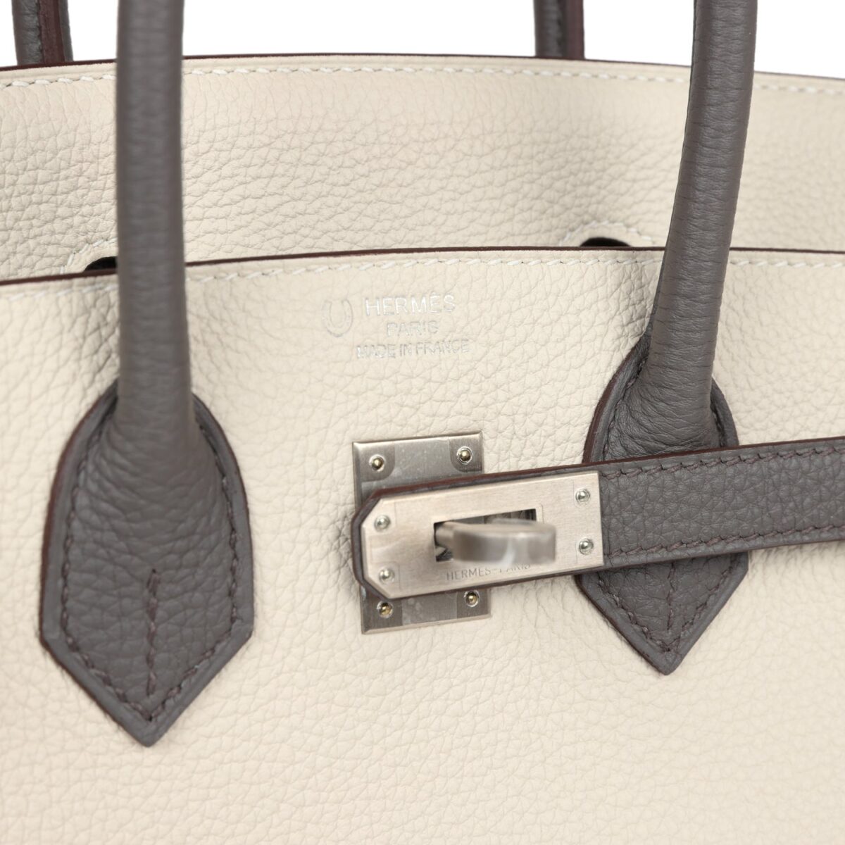 Hermès Special Order (HSS) Birkin 25 Beton and Etain Togo Brushed Palladium Hardware - Image 6