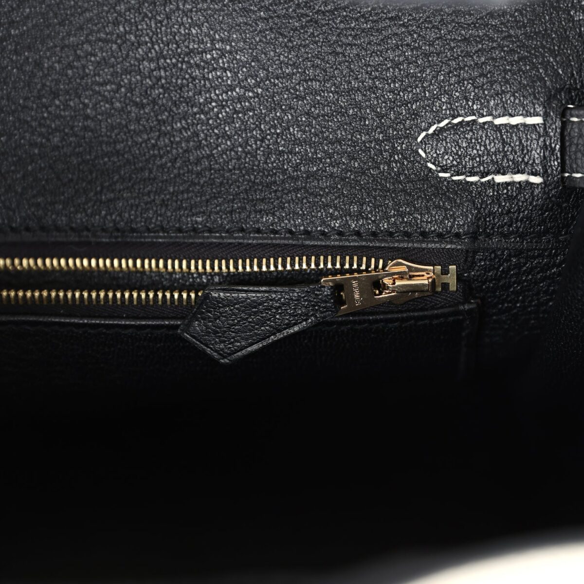 Hermès Special Order (HSS) Birkin 25 Craie and Black Togo Brushed Gold Hardware - Image 8