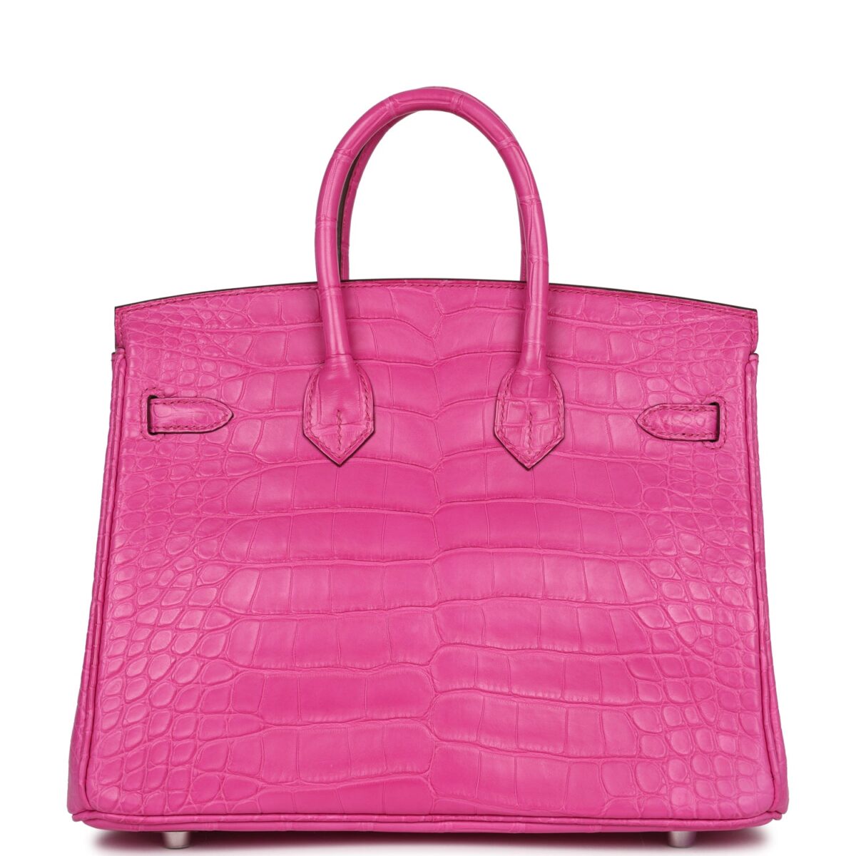 Hermès Birkin 25 Rose Shocking Matte Alligator Palladium Hardware - Image 4