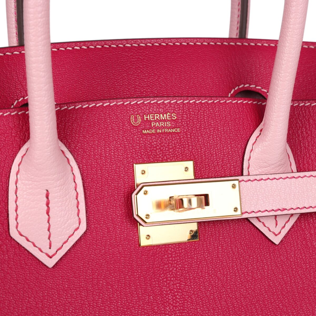 Hermès Special Order (HSS) Birkin 30 Rose Mexico and Rose Sakura Chevre Rose Gold Hardware - Image 6