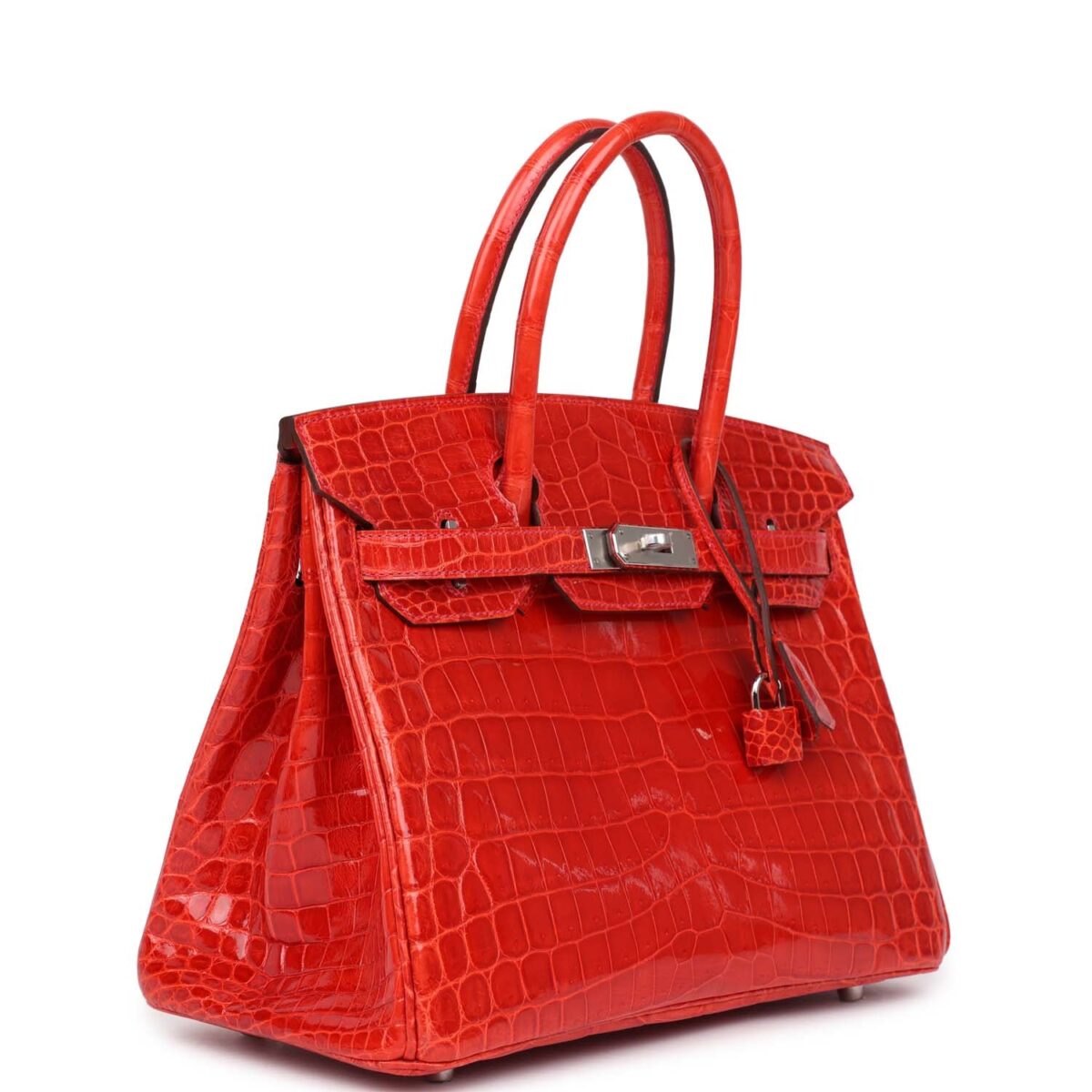 Hermès Birkin 30 Geranium Shiny Niloticus Crocodile Palladium Hardware - Image 2