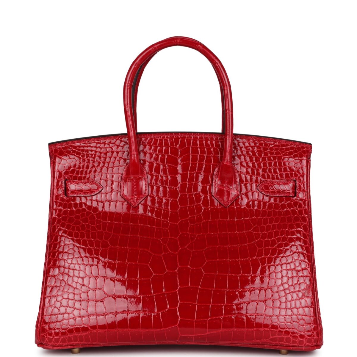 Hermès Birkin 30 Braise Shiny Porosus Crocodile Gold Hardware - Image 4