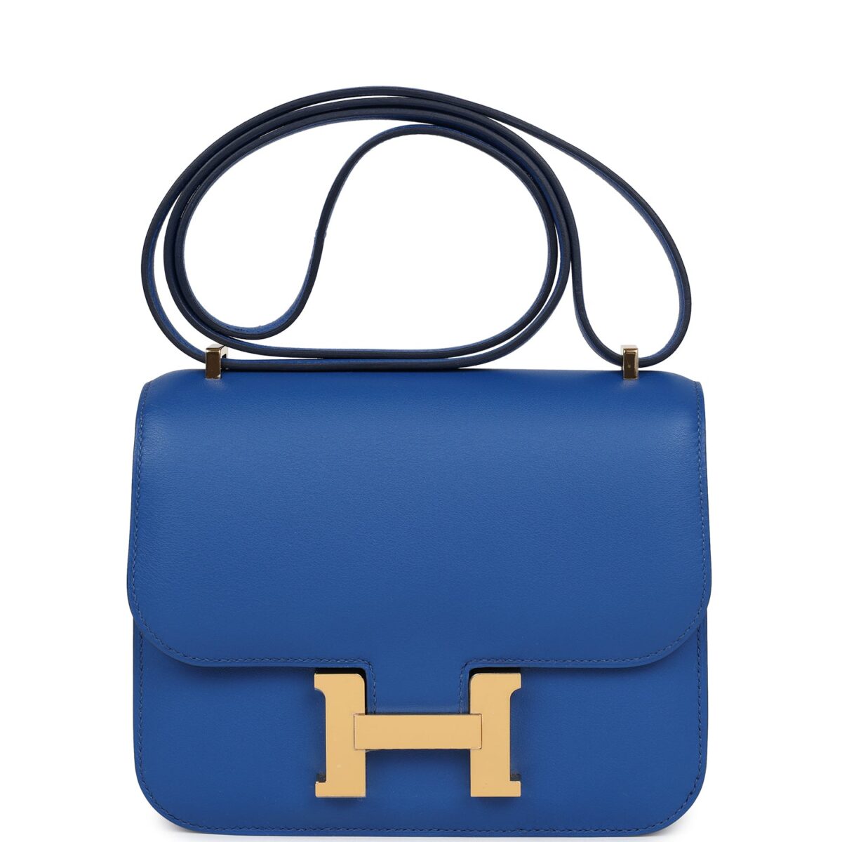 Hermès Constance 18 Bleu France Swift Gold Hardware