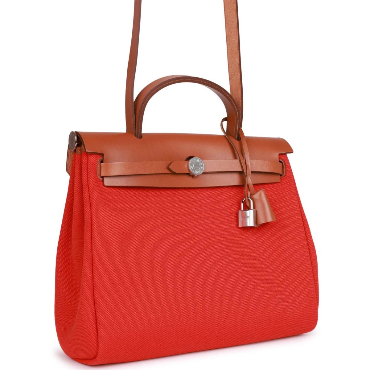 Hermès Herbag Zip PM 31 Capucine Toile H Berline Vache Fauve Hunter Naturel Palladium Hardware - Image 2