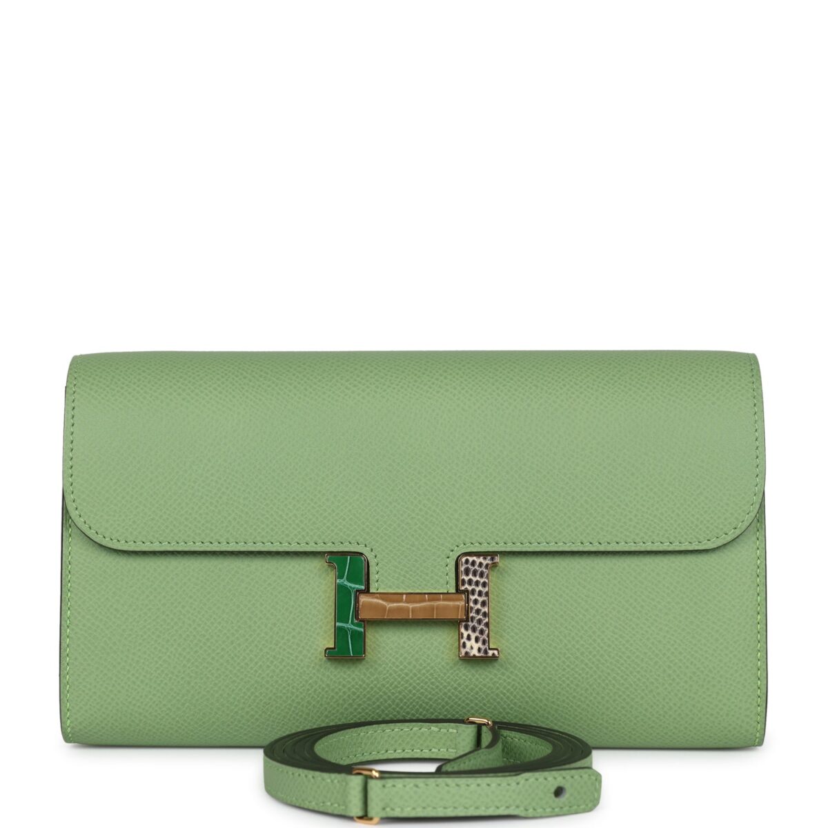 Hermès Constance Wallet To Go Vert Criquet Epsom Marquette Gold Hardware