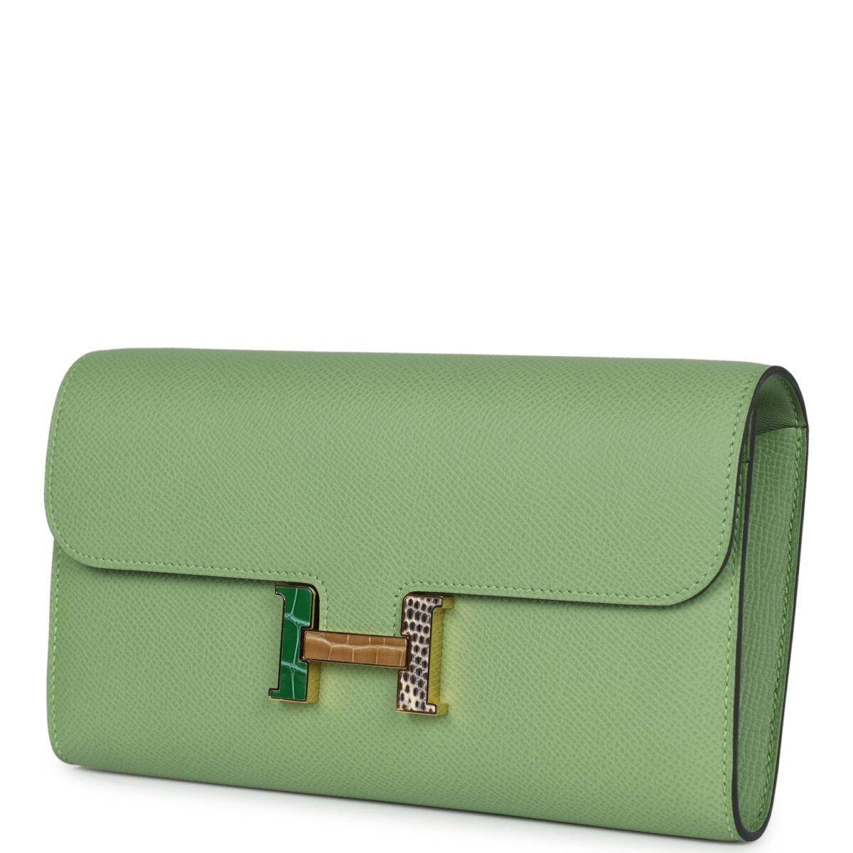 Hermès Constance Wallet To Go Vert Criquet Epsom Marquette Gold Hardware - Image 5