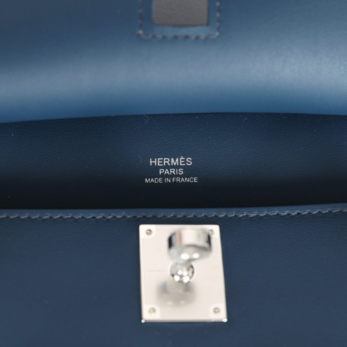 Hermès Mini Jypsiere Bleu De Prusse Swift Palladium Hardware - Image 7