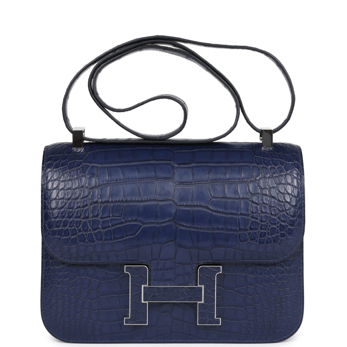 Hermès Constance 1-24 Bleu Saphir Matte Alligator Marquette Palladium Hardware