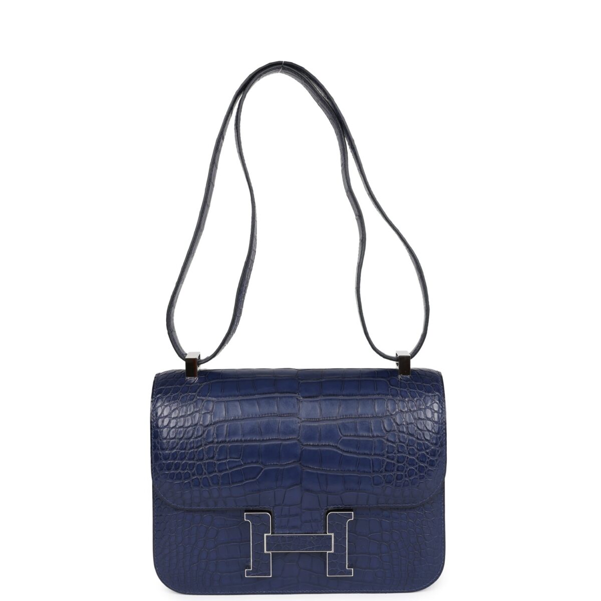 Hermès Constance 1-24 Bleu Saphir Matte Alligator Marquette Palladium Hardware - Image 6