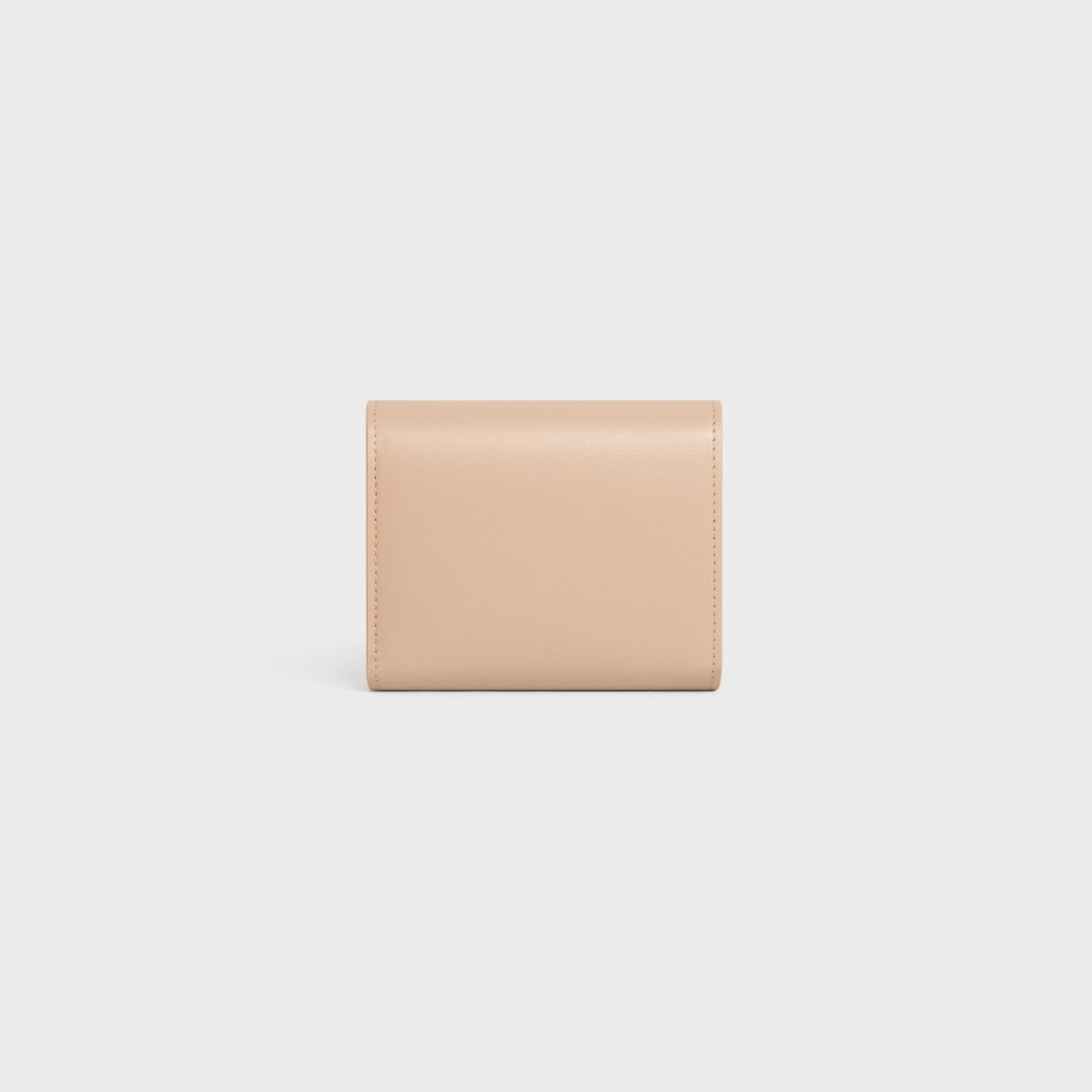 SMALL FLAP WALLER TRIOMPHE IN SHINY CALFSKIN OAT BEIGE - Image 3