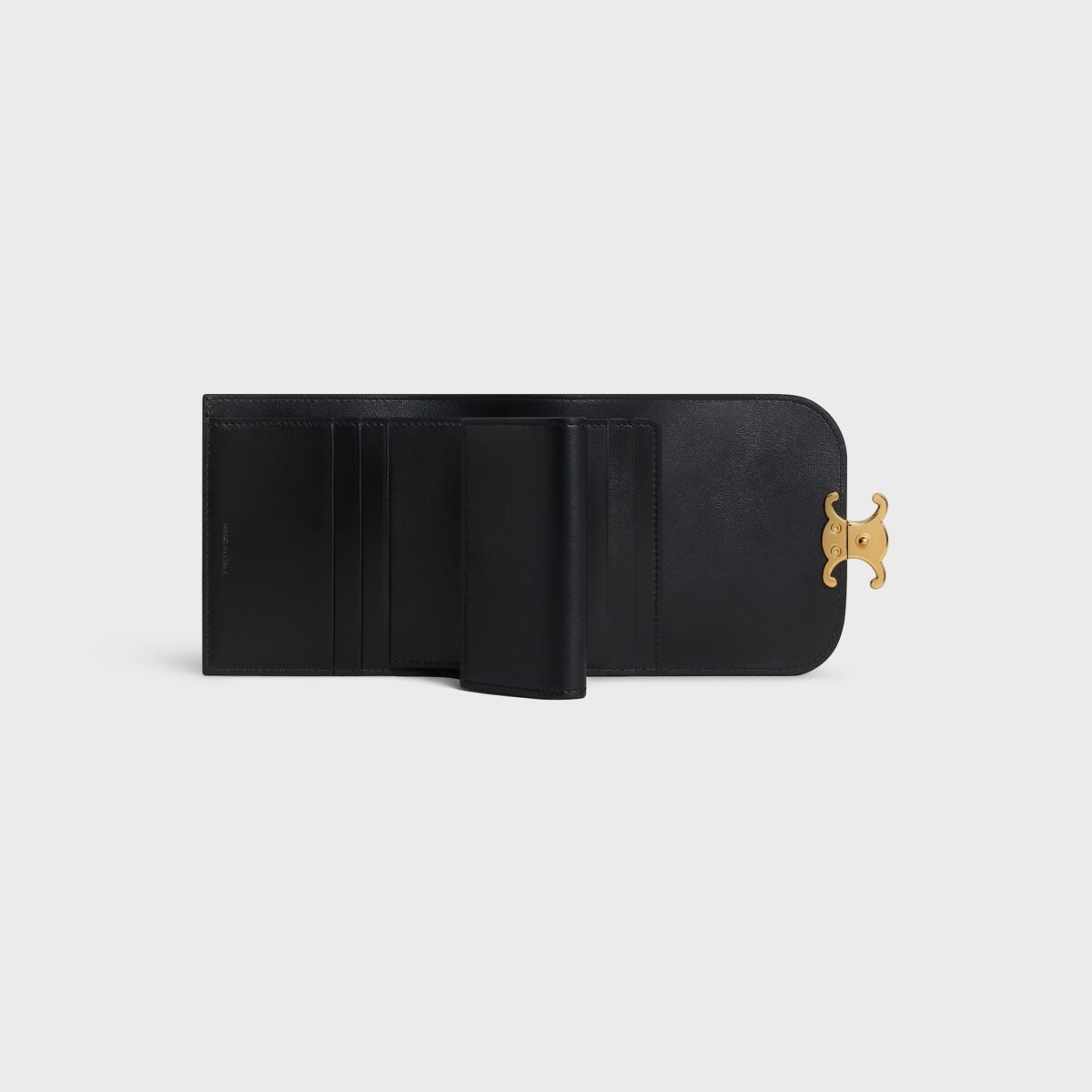 SMALL FLAP WALLER TRIOMPHE IN SHINY CALFSKIN BLACK - Image 4