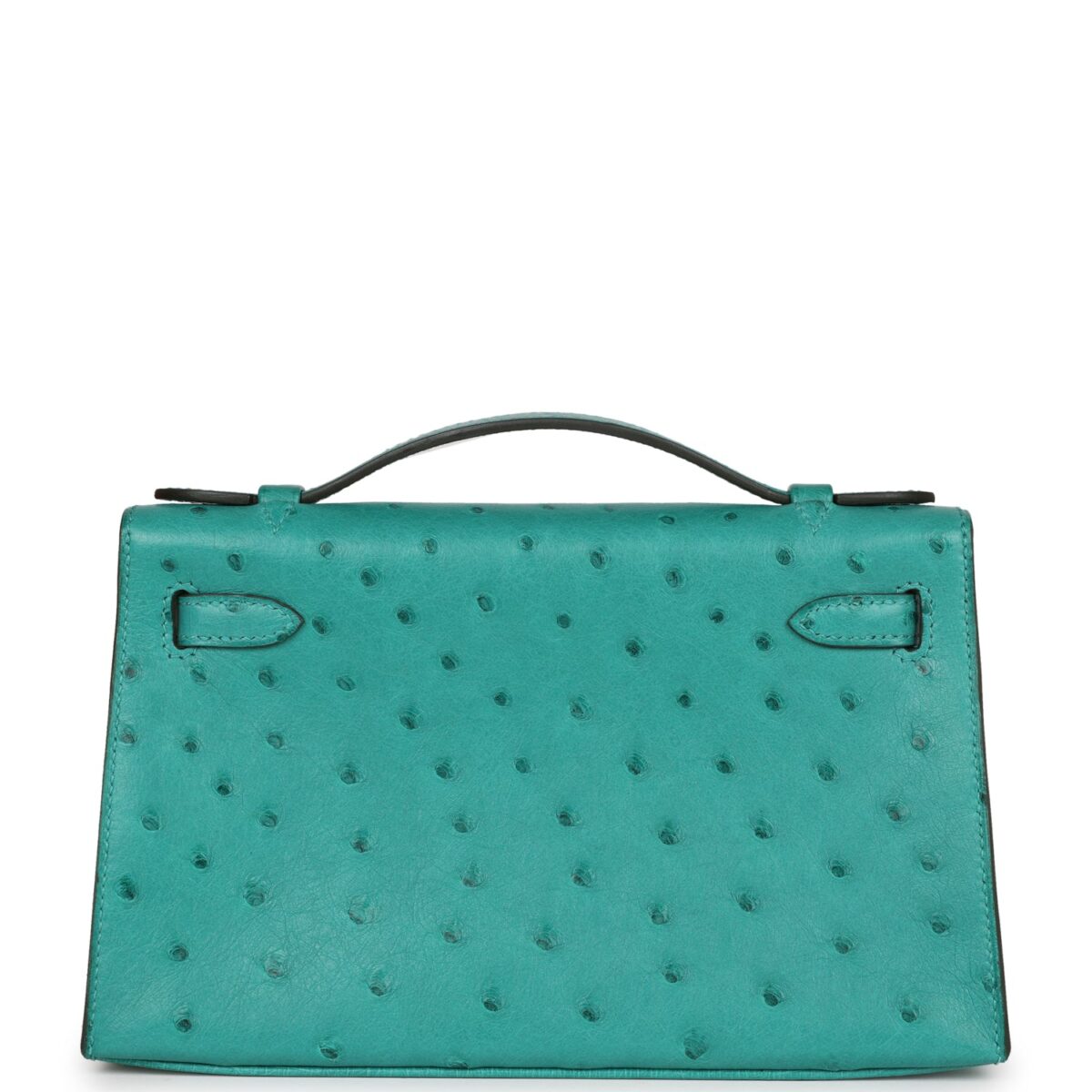 Hermès Kelly Pochette Vert Verone Ostrich Gold Hardware - Image 5