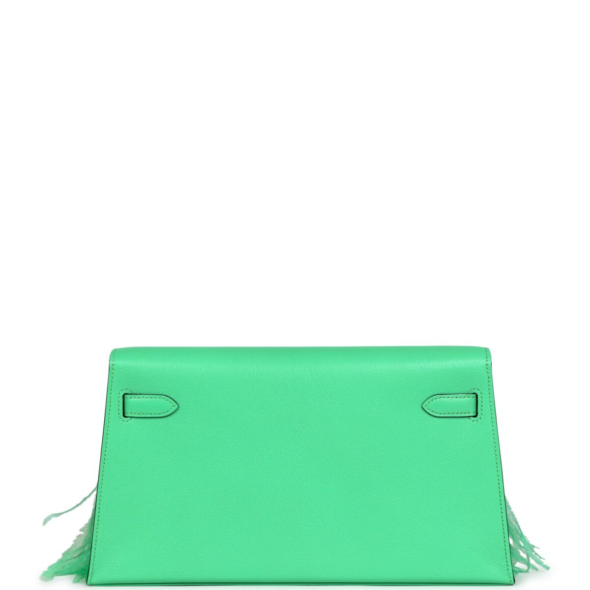 Hermès Kelly Elan Foile Vert Comics Chevre and Ostrich Feather Palladium Hardware - Image 5