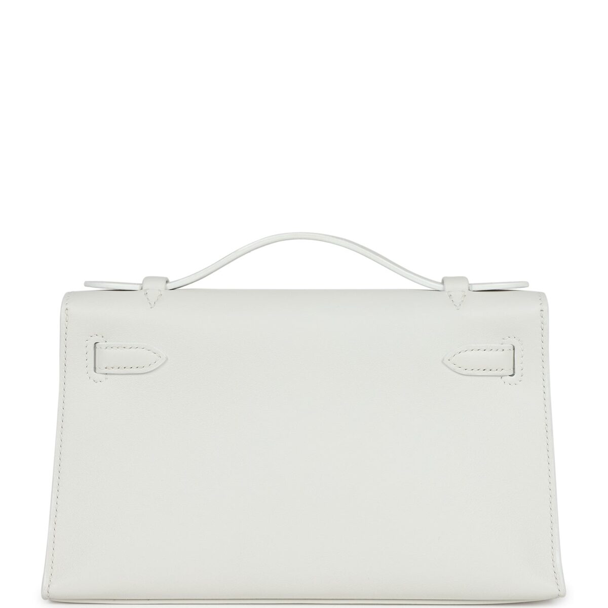 Hermès Kelly Pochette White Swift Palladium Hardware - Image 5