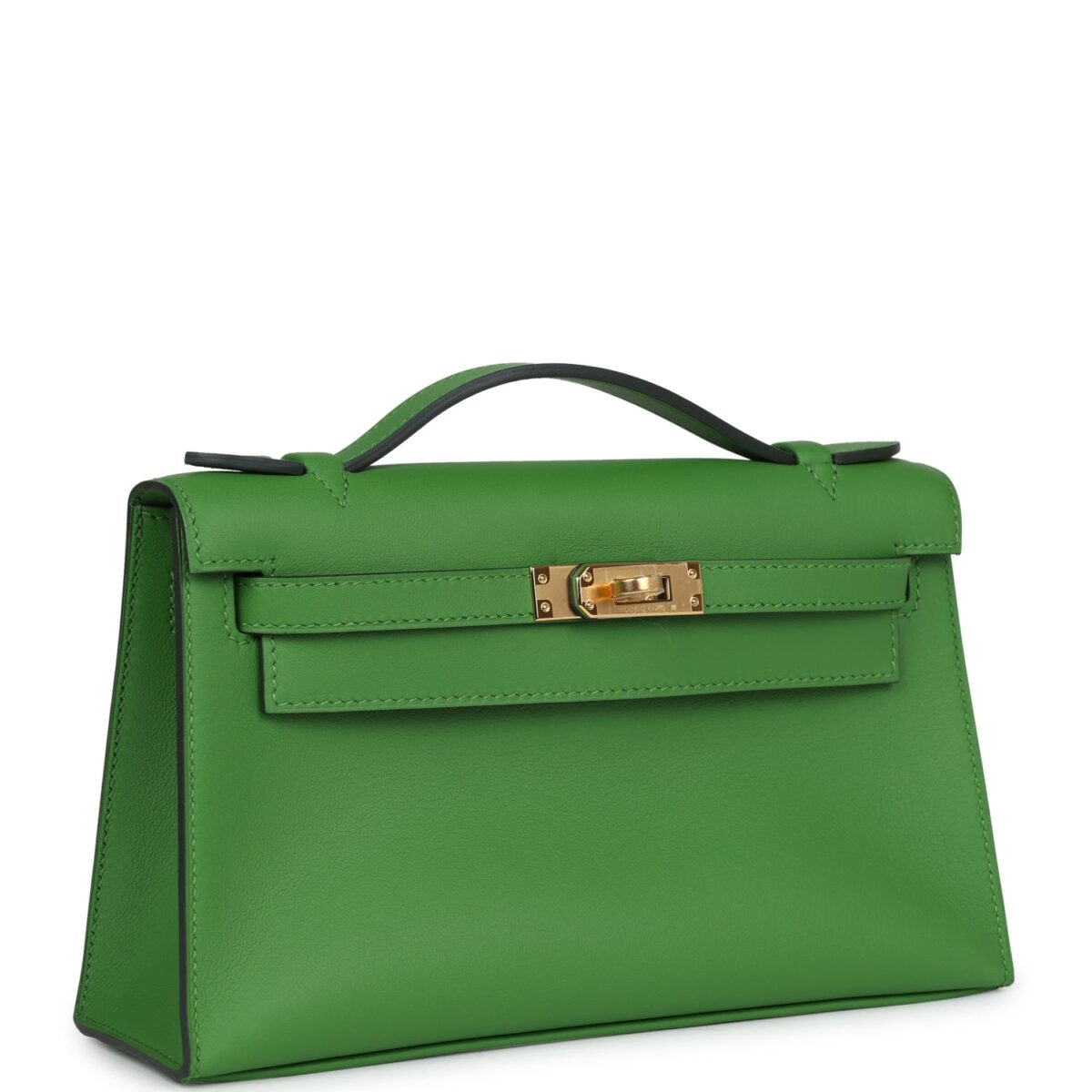 Hermès Kelly Pochette Vert Yucca Swift Gold Hardware - Image 2