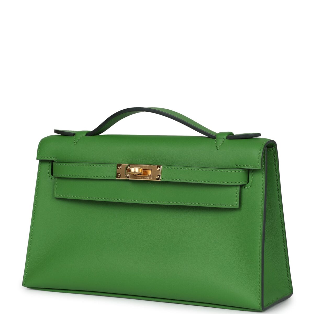 Hermès Kelly Pochette Vert Yucca Swift Gold Hardware - Image 3