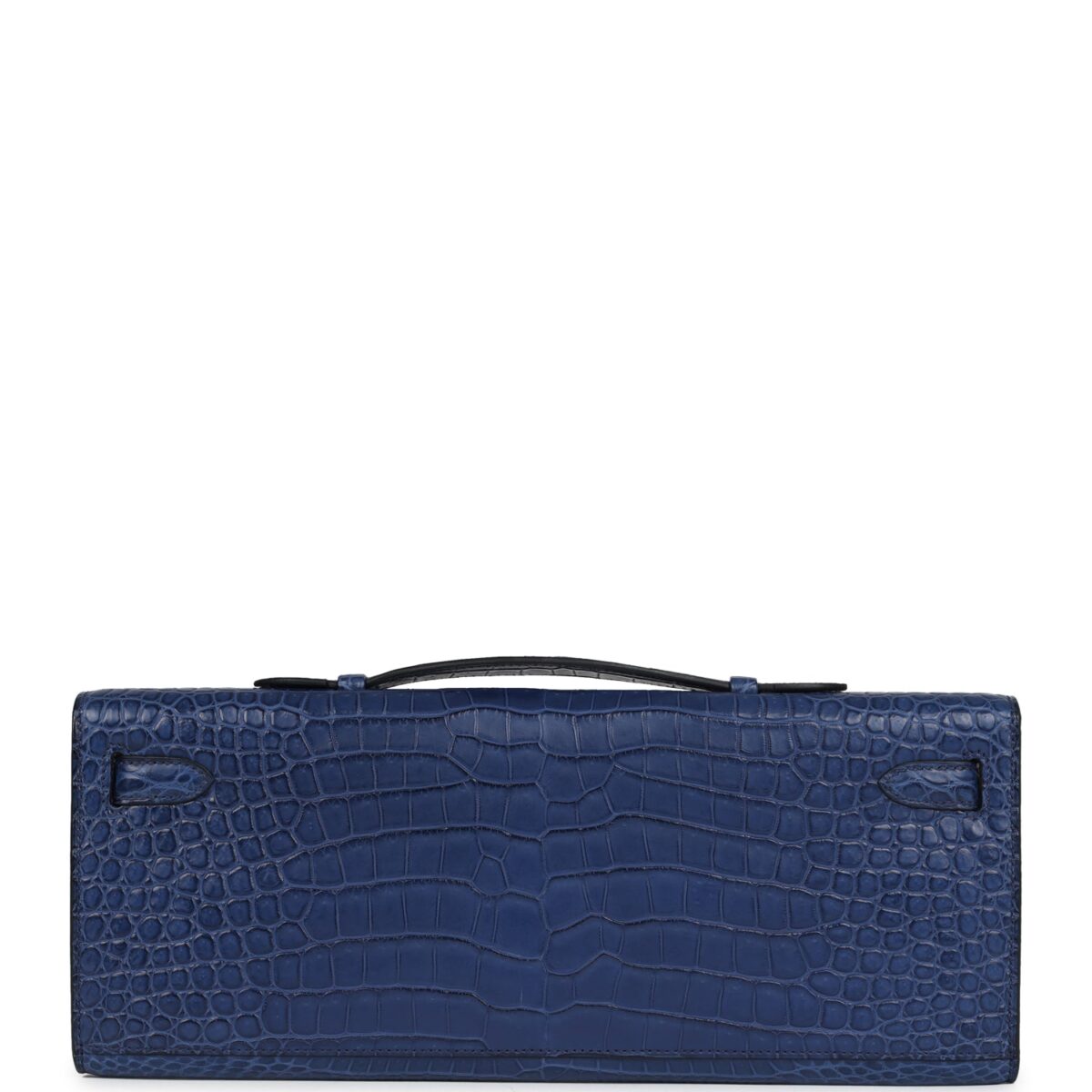 Hermès Kelly Cut Bleu De Malte Matte Porosus Crocodile Palladium Hardware - Image 4