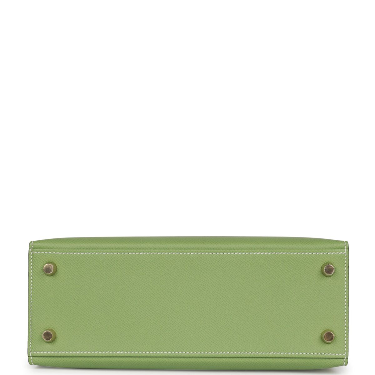 Hermès Special Order (HSS) Kelly Sellier 25 Vert Criquet Epsom Permabrass Hardware - Image 6