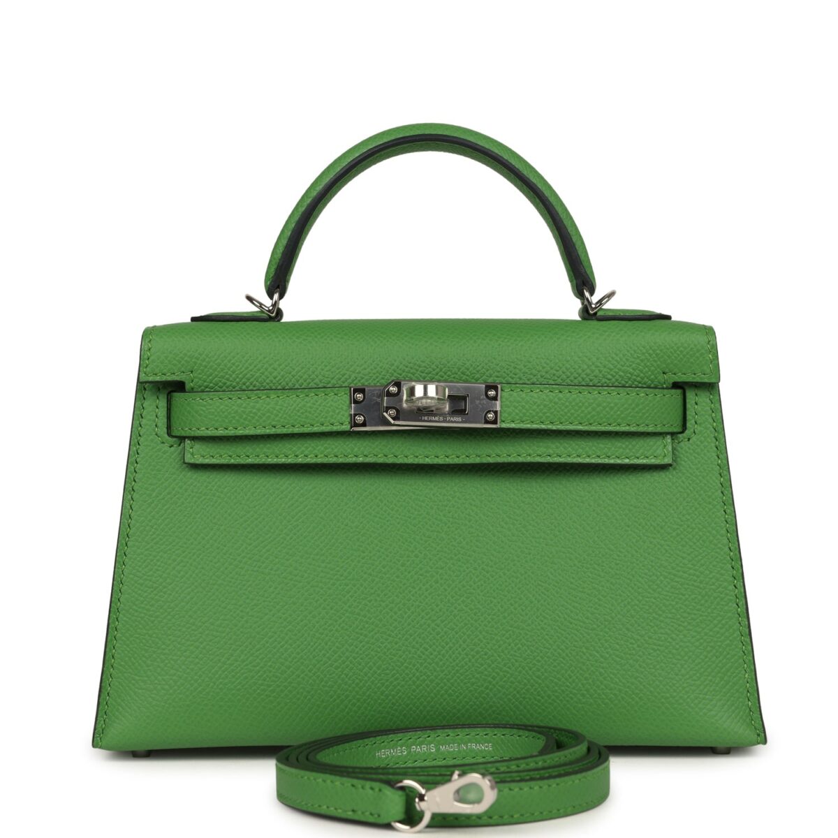 Hermès Kelly Sellier 20 Vert Yucca Epsom Palladium Hardware