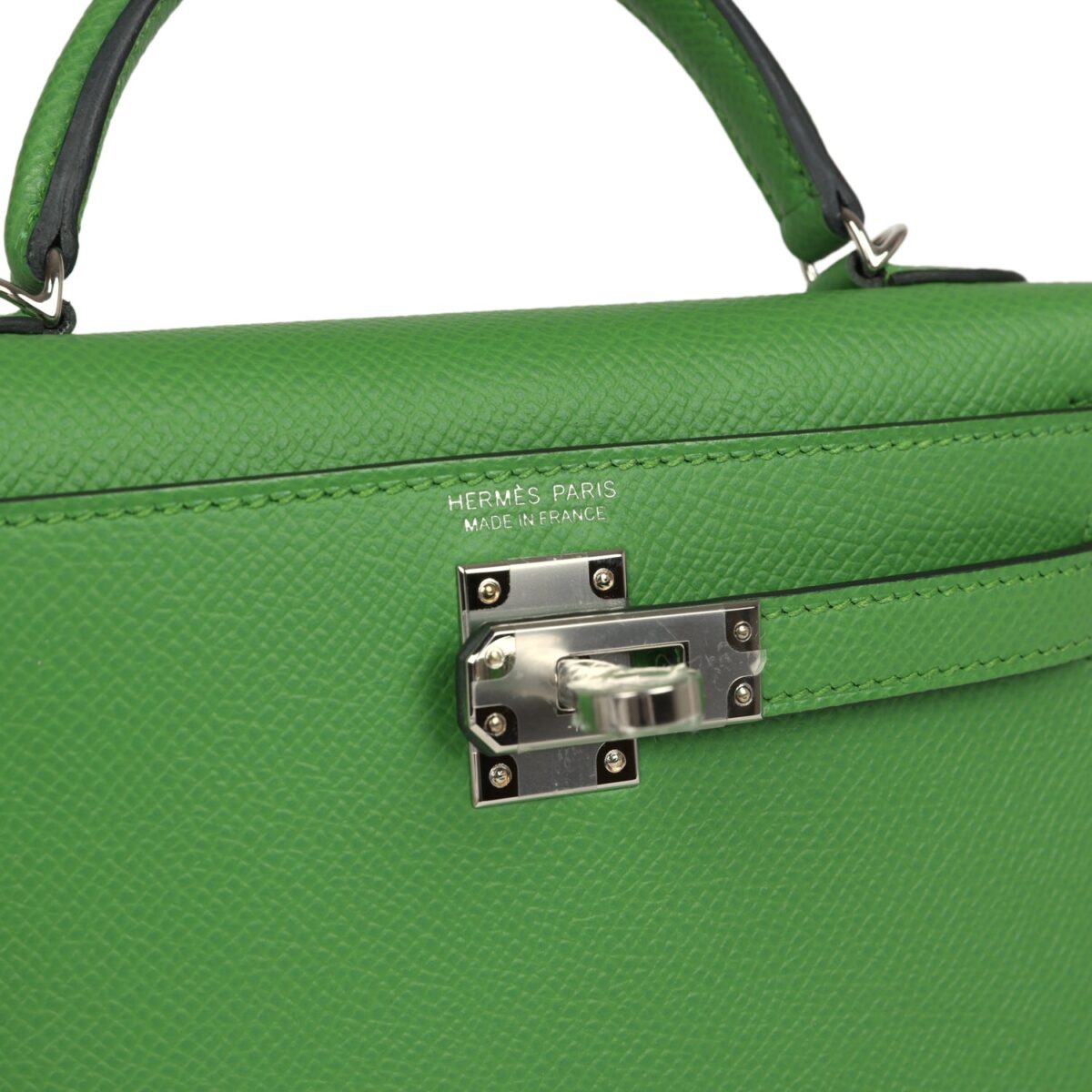 Hermès Kelly Sellier 20 Vert Yucca Epsom Palladium Hardware - Image 6